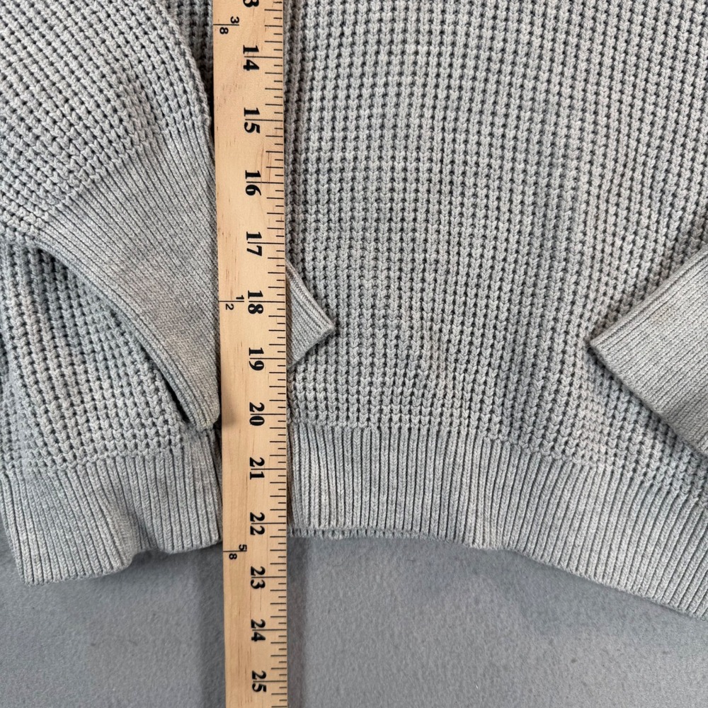 Lunya Good In Bed Organic Cotton Silk Waffle Knit Henley Sweater Grey XS/S - Picture 4 of 9